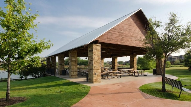 view of home's community featuring a gazebo and a yard