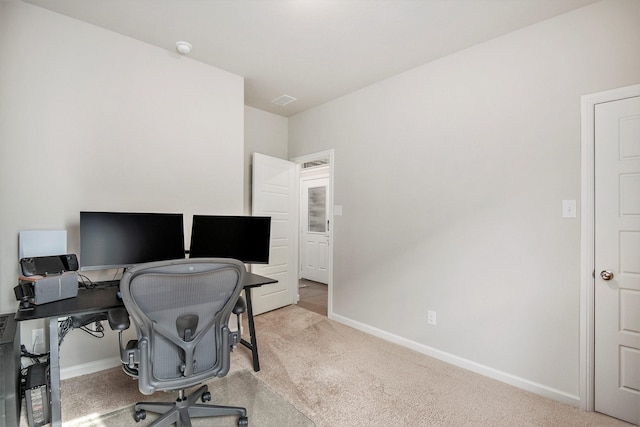 office area with light carpet