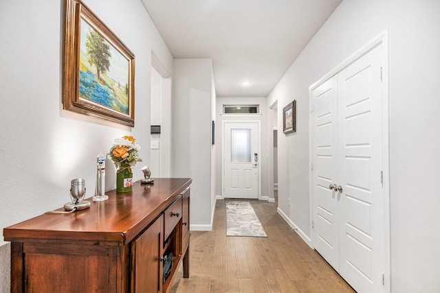 entryway featuring light wood-type flooring