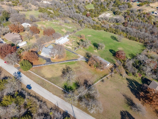 bird's eye view with a rural view