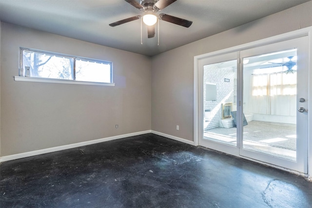 unfurnished room featuring ceiling fan