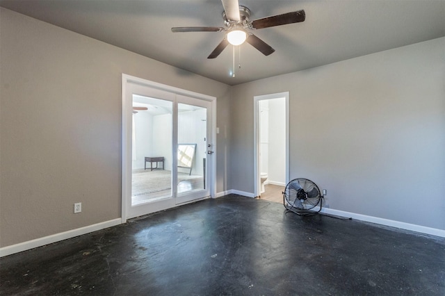 unfurnished room featuring ceiling fan