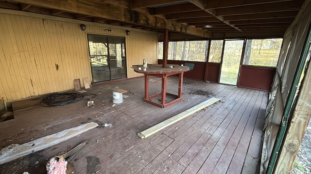 view of unfurnished sunroom