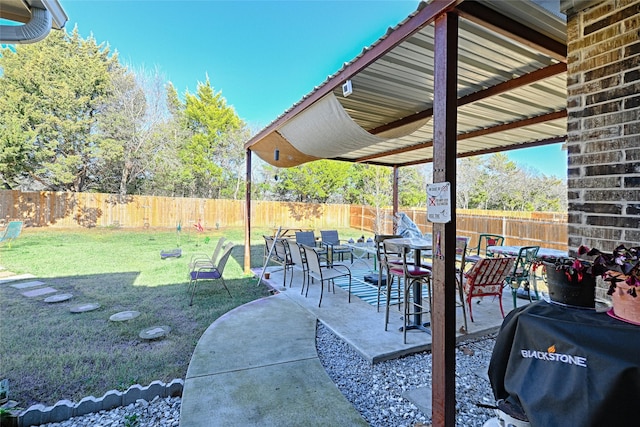 view of patio / terrace with area for grilling