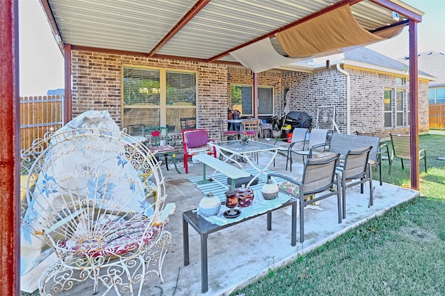 view of patio / terrace featuring area for grilling