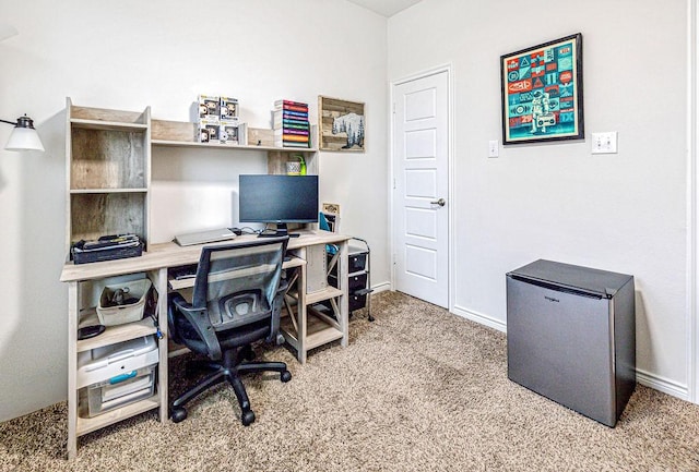 home office with carpet