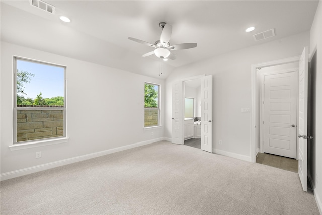 1402 Ethan Cir, Midlothian, TX 76065 - unfurnished bedroom featuring carpet floors, baseboards, recessed lighting, connected bathroom, and ceiling fan