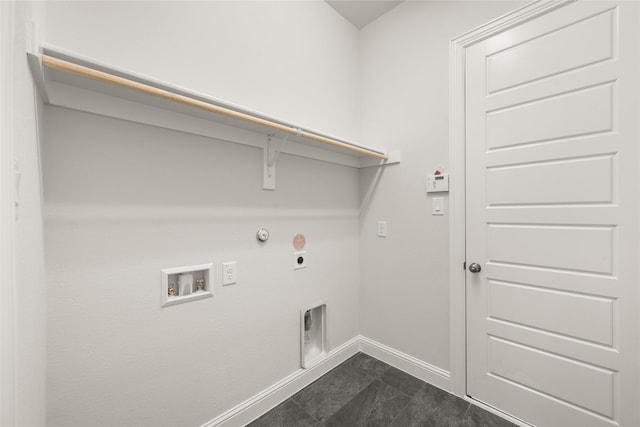 1402 Ethan Cir, Midlothian, TX 76065 - laundry room with hookup for an electric dryer, washer hookup, baseboards, and hookup for a gas dryer