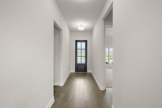 1402 Ethan Cir, Midlothian, TX 76065 - doorway to outside featuring wood finished floors and baseboards