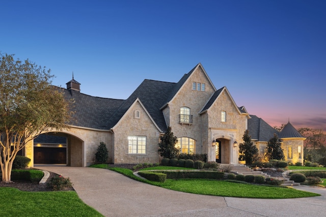 view of french country inspired facade