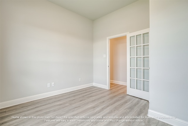 empty room featuring light hardwood / wood-style floors