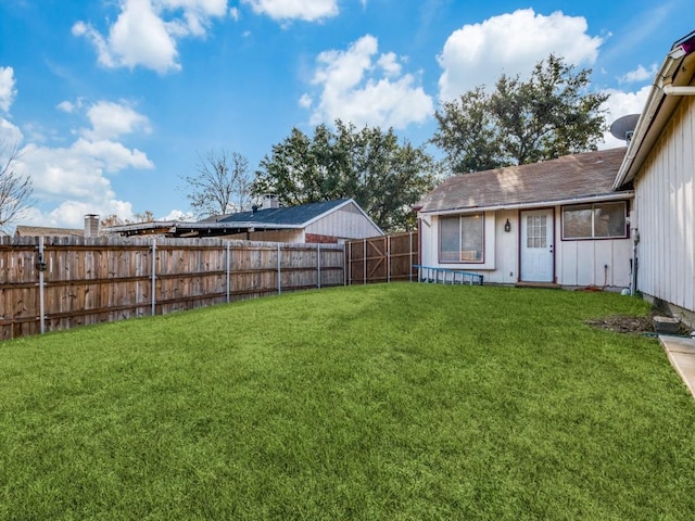 view of yard featuring a fenced backyard