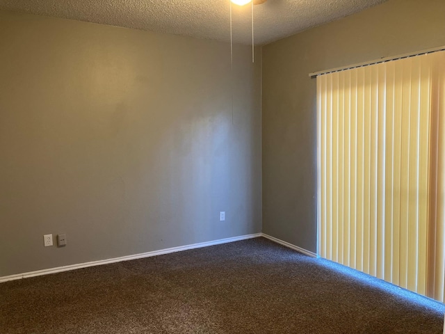 spare room with carpet and a textured ceiling