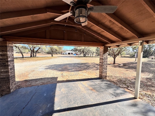 view of patio / terrace featuring ceiling fan