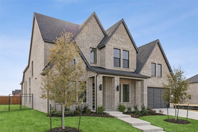 view of front of home with a front yard