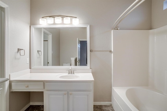 bathroom with vanity and shower / bath combination