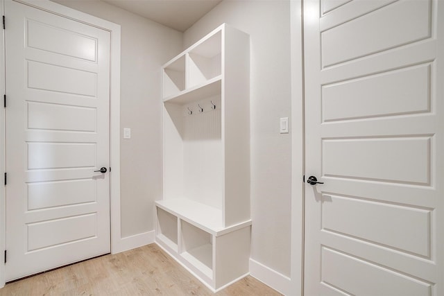 mudroom with light wood-type flooring