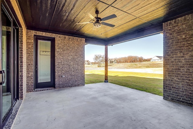 view of patio / terrace featuring ceiling fan