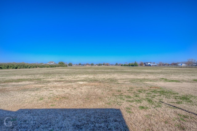 view of yard with a rural view