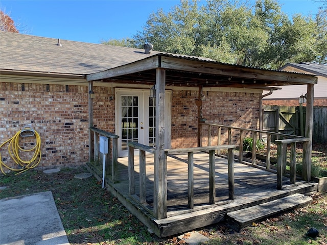 exterior space featuring a deck