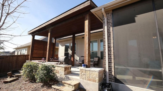 exterior space featuring covered porch