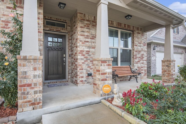 doorway to property featuring a porch