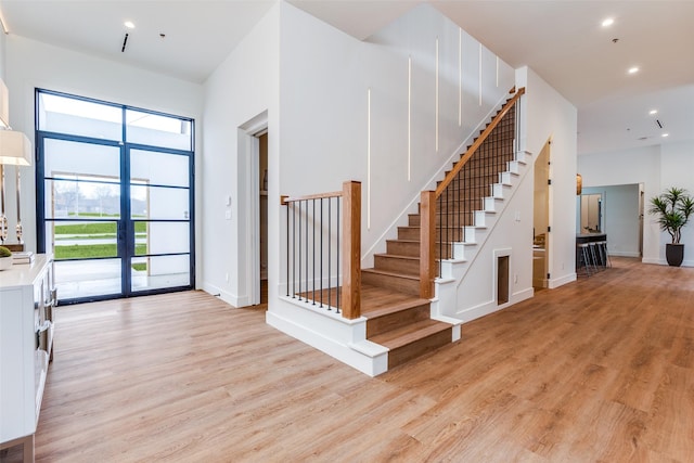 entryway featuring light hardwood / wood-style flooring