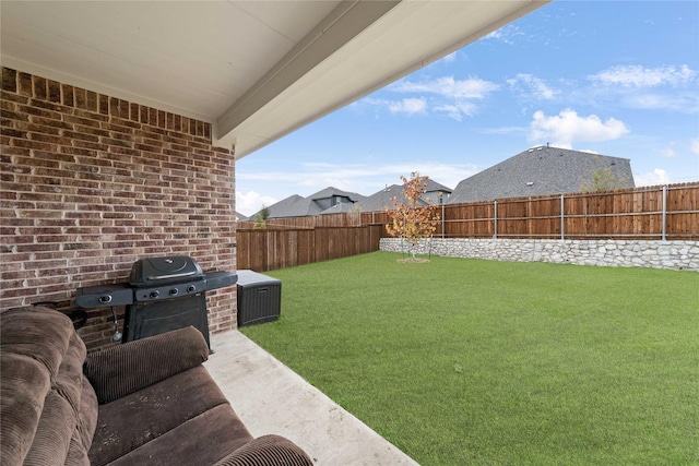 view of yard with a patio area