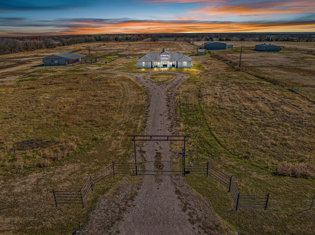 drone / aerial view featuring a rural view