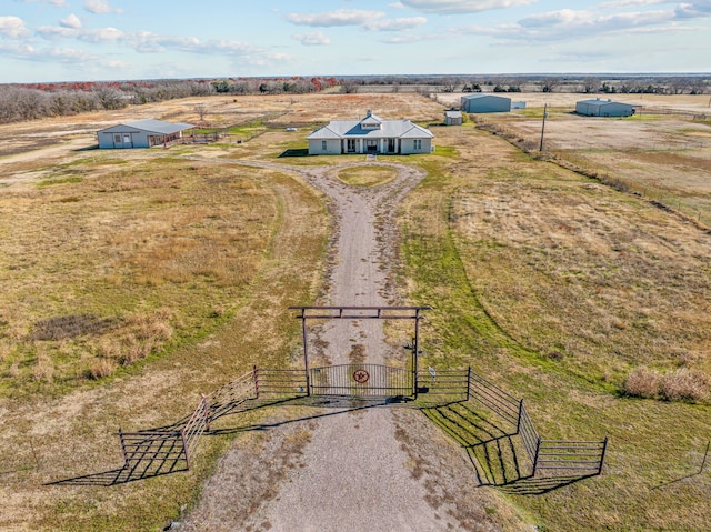 drone / aerial view featuring a rural view