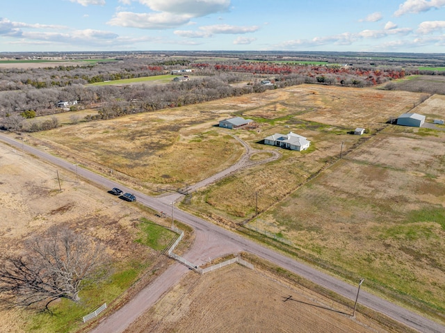 aerial view featuring a rural view