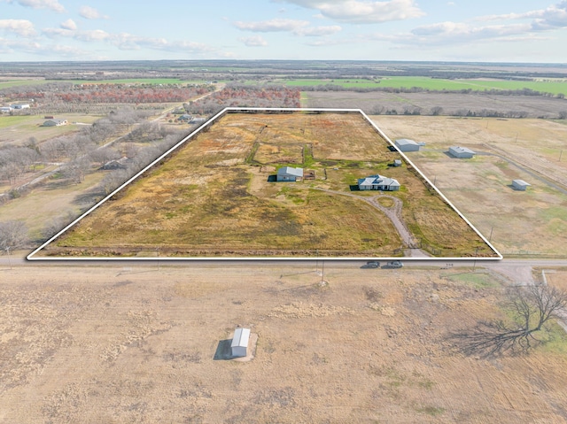 aerial view with a rural view