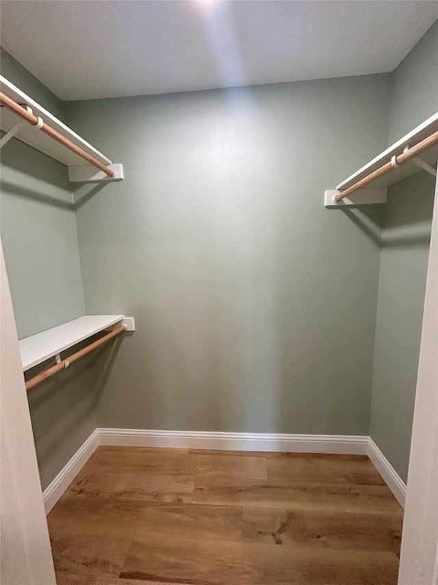 spacious closet featuring hardwood / wood-style flooring