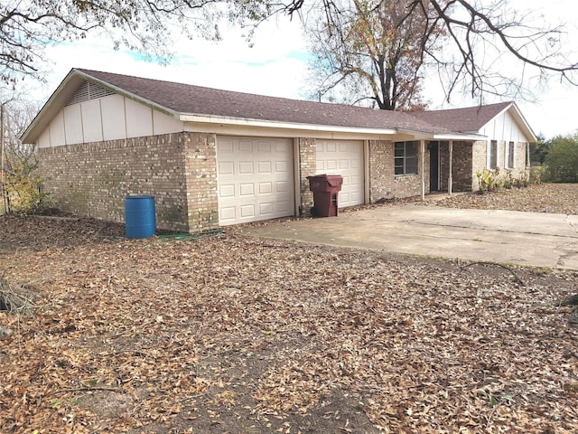 view of property exterior featuring a garage