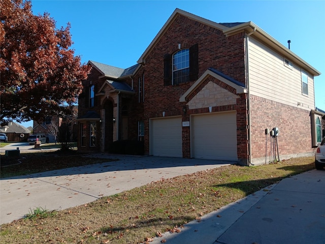 view of home's exterior with a garage