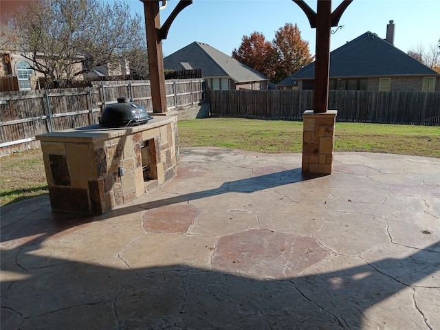 view of patio with area for grilling