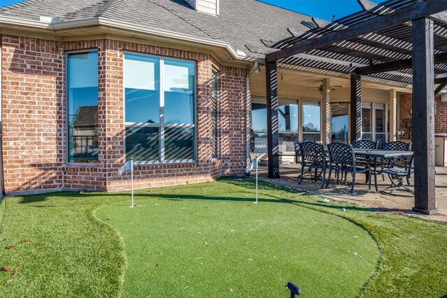 exterior space featuring a pergola and a patio