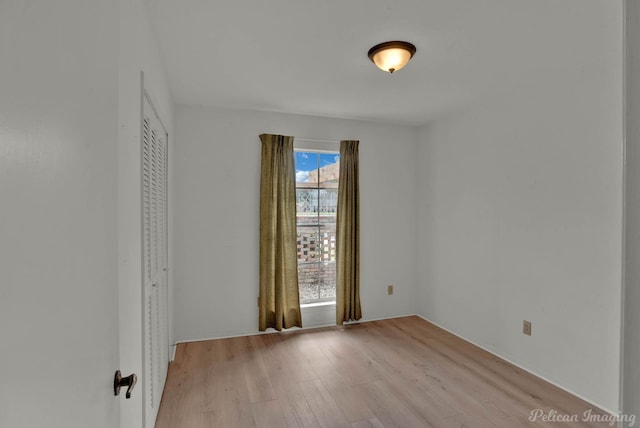 empty room featuring light wood-type flooring