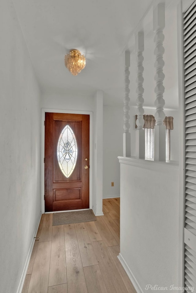 entryway featuring light wood-type flooring