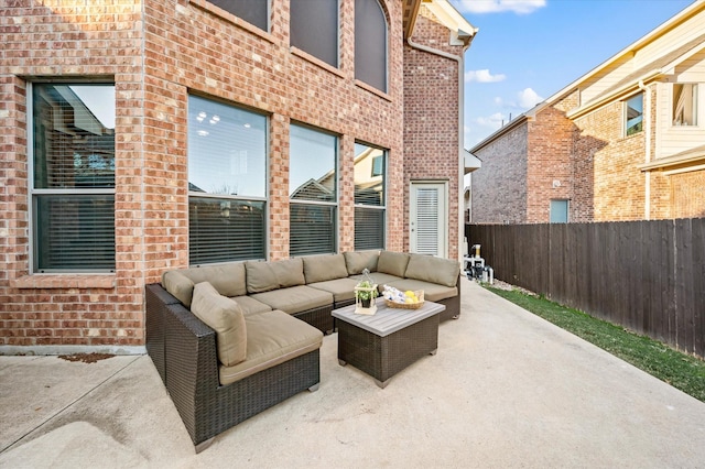 view of patio with an outdoor hangout area