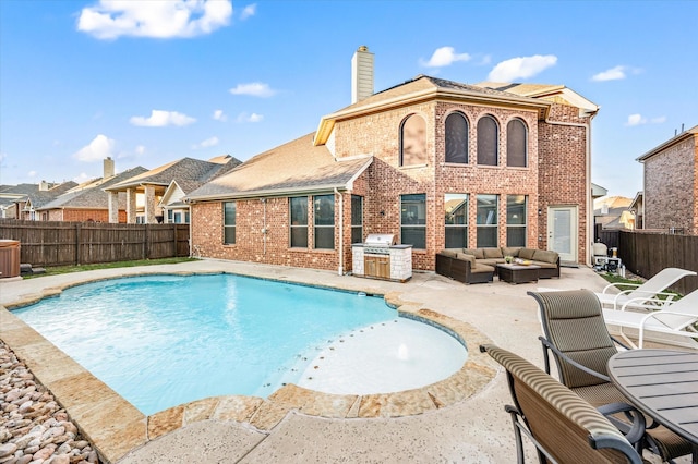 view of pool featuring a patio area and an outdoor hangout area