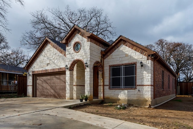 view of front of house with a garage