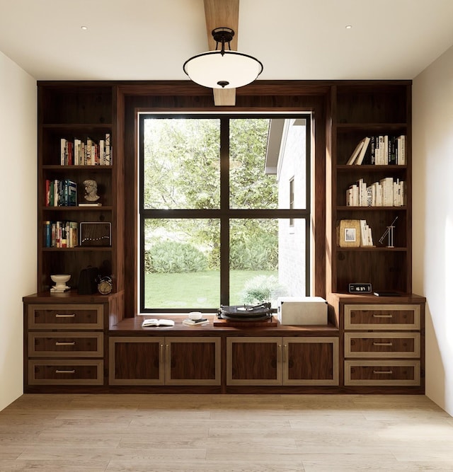 interior space with hardwood / wood-style flooring