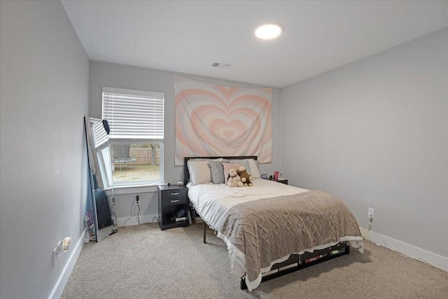 bedroom with carpet floors