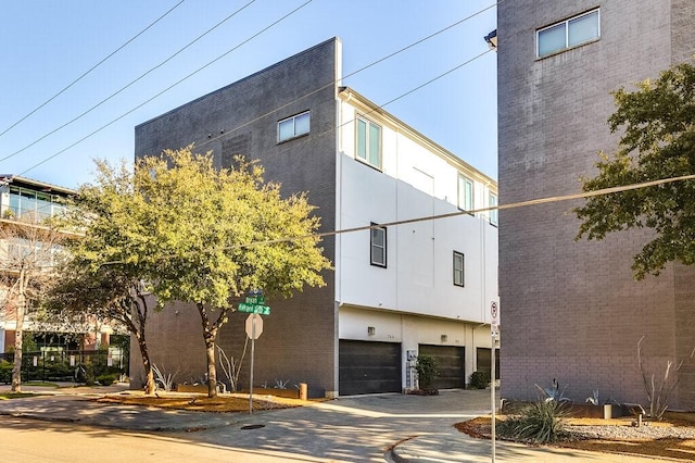 view of property with a garage