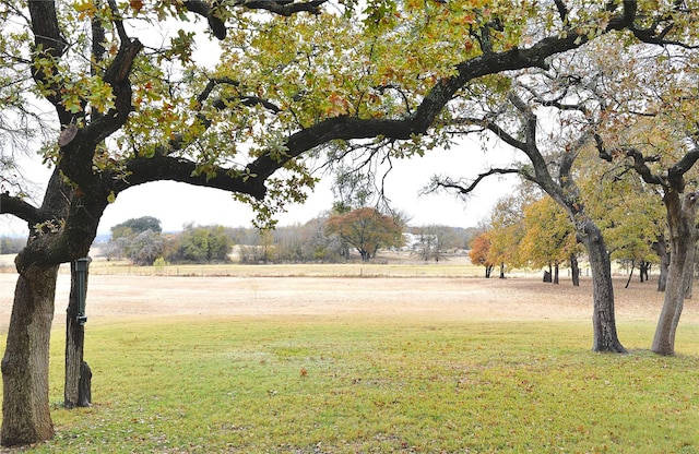 view of community with a rural view and a lawn