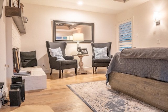 living area featuring light hardwood / wood-style floors