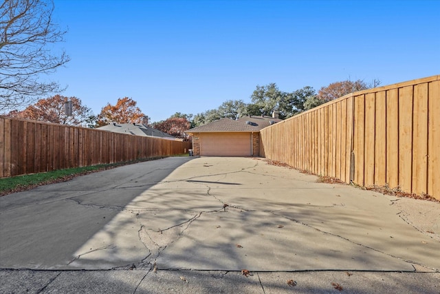 exterior space featuring a garage