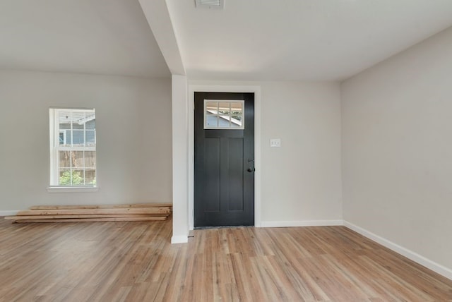 foyer entrance featuring light hardwood / wood-style floors