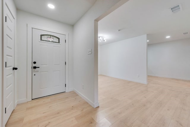 foyer featuring light wood-type flooring